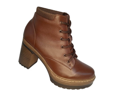 Bota Casual de moda de piel de ternera con tacón alto Pullman 8501 Roble para mujer