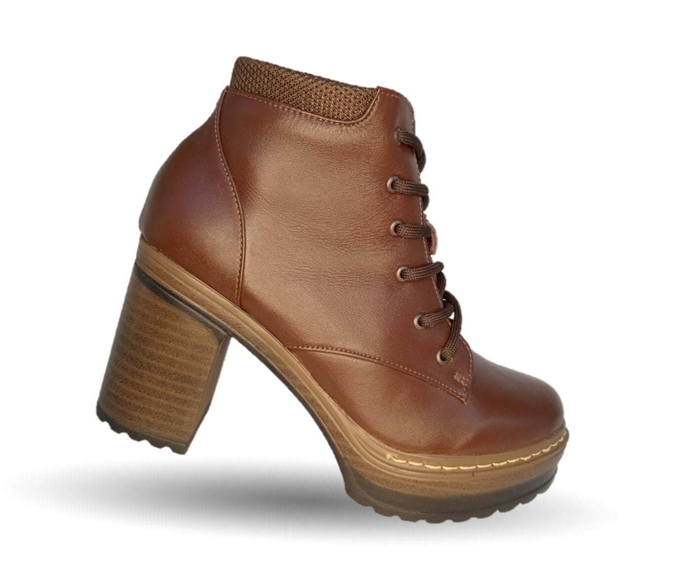 Bota Casual de moda de piel de ternera con tacón alto Pullman 8501 Roble para mujer