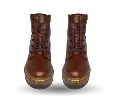 Bota Casual de moda de piel de ternera con tacón alto Pullman 8501 Roble para mujer