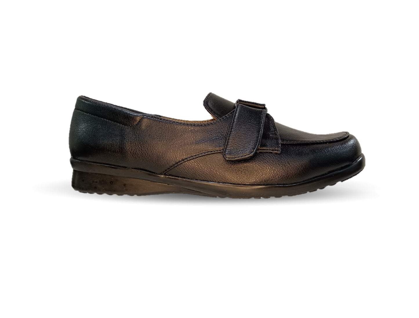 Zapato Casual y Escolar de piel de ternera con contactel Pullman 8998 Negro para mujer