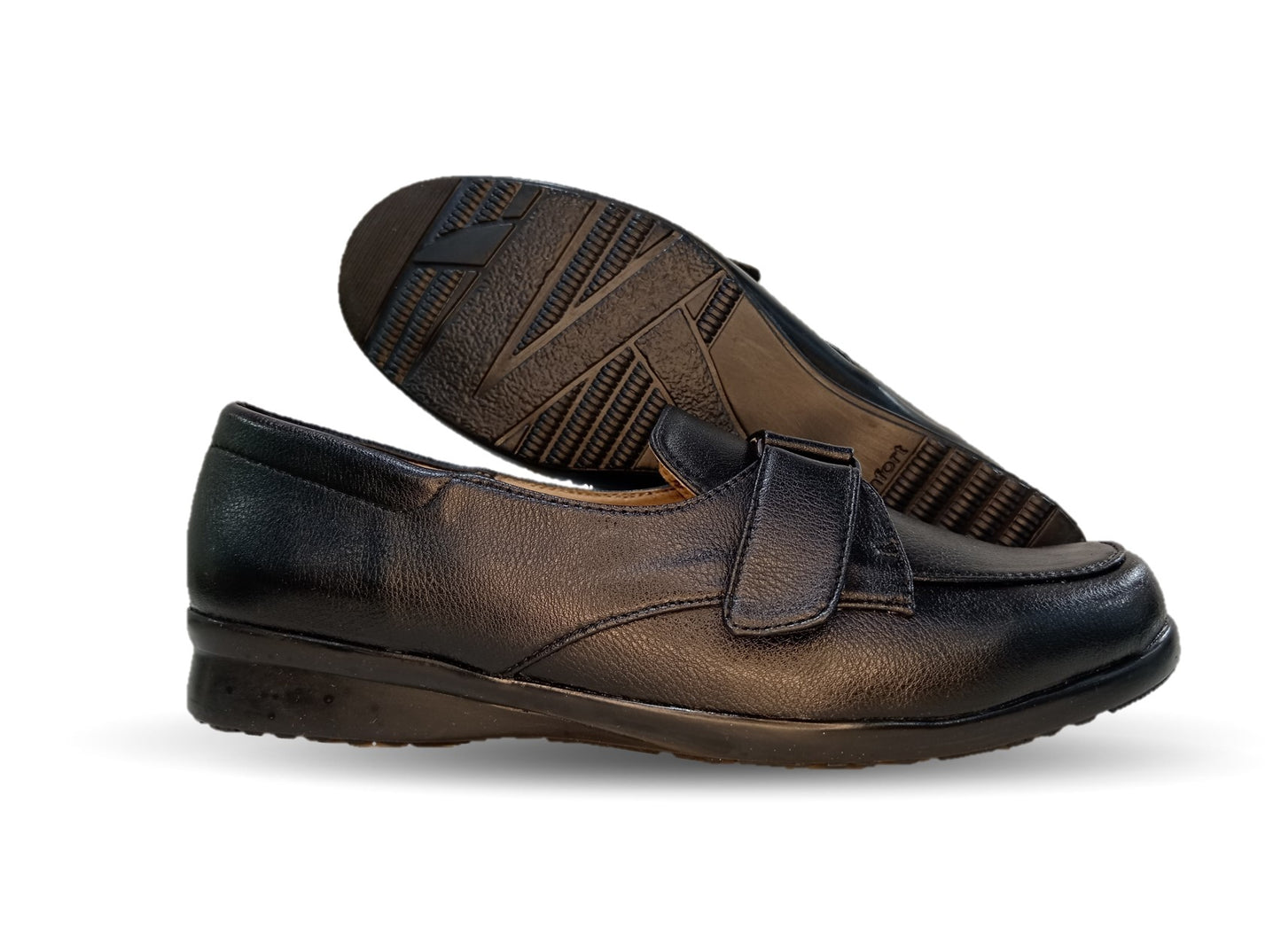 Zapato Casual y Escolar de piel de ternera con contactel Pullman 8998 Negro para mujer