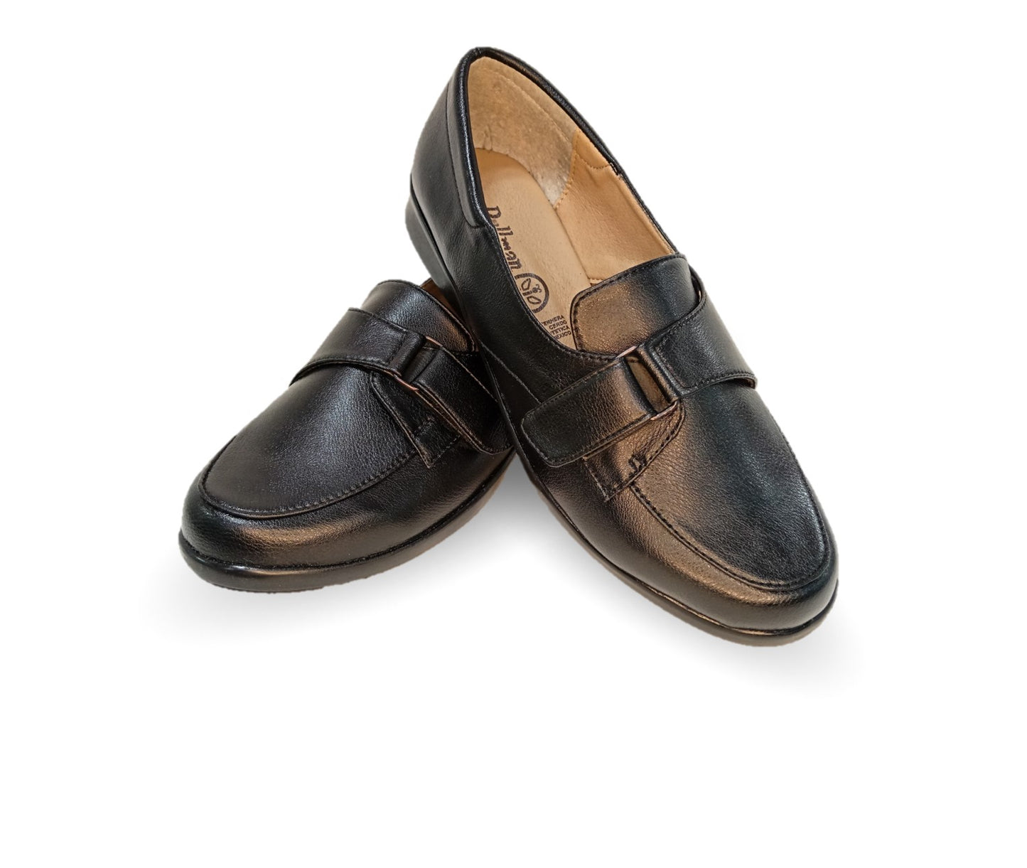 Zapato Casual y Escolar de piel de ternera con contactel Pullman 8998 Negro para mujer