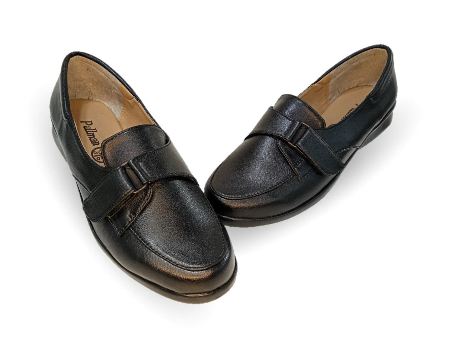 Zapato Casual y Escolar de piel de ternera con contactel Pullman 8998 Negro para mujer