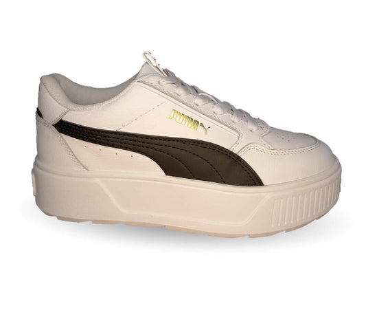 Tenis Urbano de moda de piel con plataforma Puma 1202 Blanco/Negro para mujer