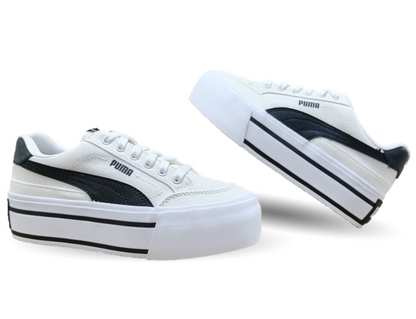 Tenis Urbano textil con plataforma Puma 2901 Blanco/Negro para mujer