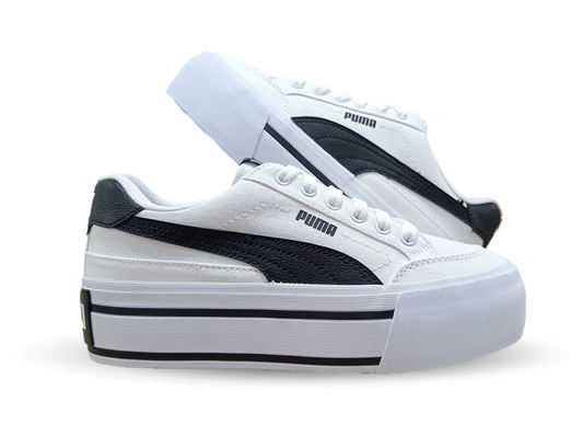 Tenis Urbano textil con plataforma Puma 2901 Blanco/Negro para mujer
