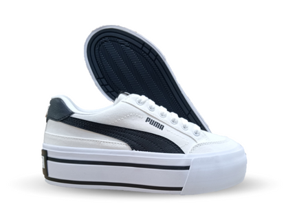 Tenis Urbano textil con plataforma Puma 2901 Blanco/Negro para mujer