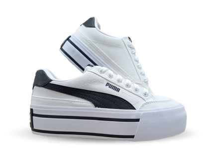 Tenis Urbano textil con plataforma Puma 2901 Blanco/Negro para mujer