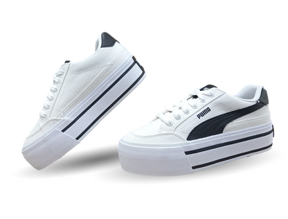 Tenis Urbano textil con plataforma Puma 2901 Blanco/Negro para mujer