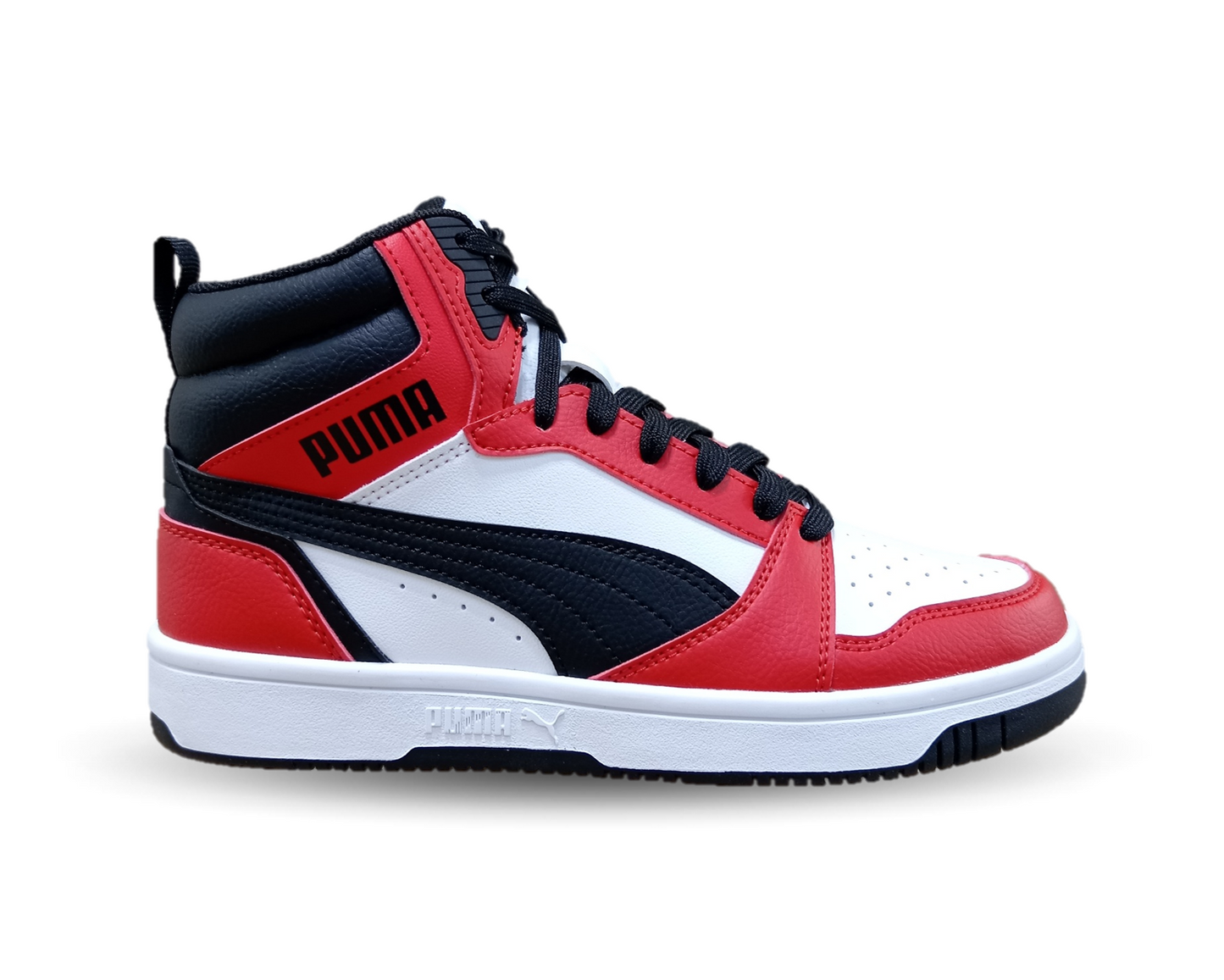 Tenis Urbano Puma 3103 Blanco/Negro/Rojo Unisex para mujer y junior