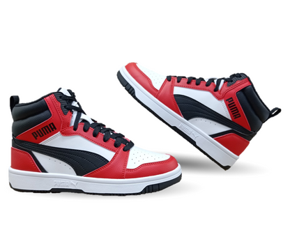 Tenis Urbano Puma 3103 Blanco/Negro/Rojo Unisex para mujer y junior