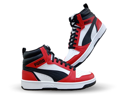 Tenis Urbano Puma 3103 Blanco/Negro/Rojo Unisex para mujer y junior