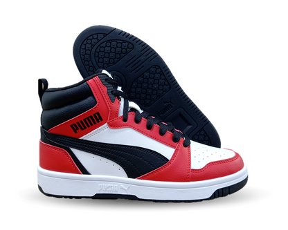 Tenis Urbano Puma 3103 Blanco/Negro/Rojo Unisex para mujer y junior