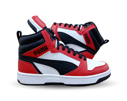 Tenis Urbano Puma 3103 Blanco/Negro/Rojo Unisex para mujer y junior