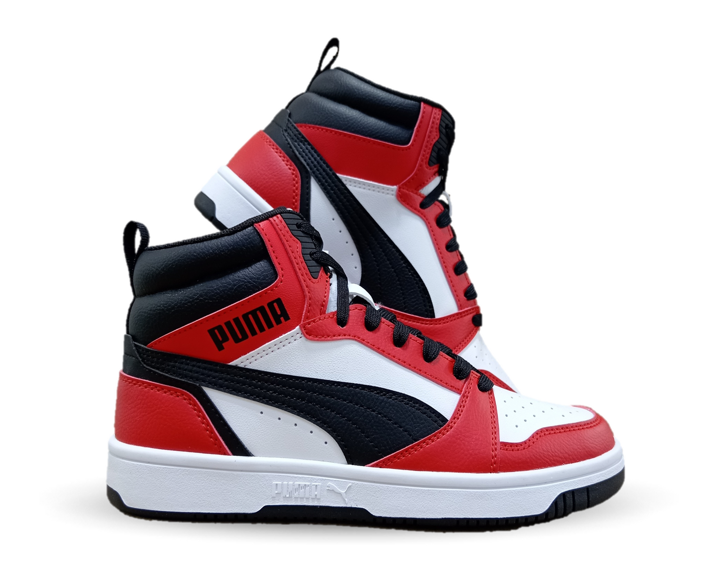 Tenis Urbano Puma 3103 Blanco/Negro/Rojo Unisex para mujer y junior