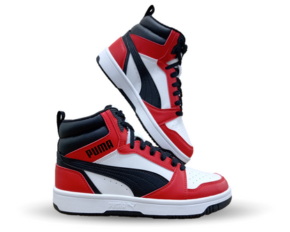 Tenis Urbano Puma 3103 Blanco/Negro/Rojo Unisex para mujer y junior