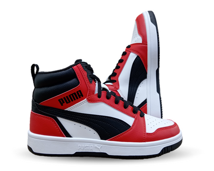 Tenis Urbano Puma 3103 Blanco/Negro/Rojo Unisex para mujer y junior