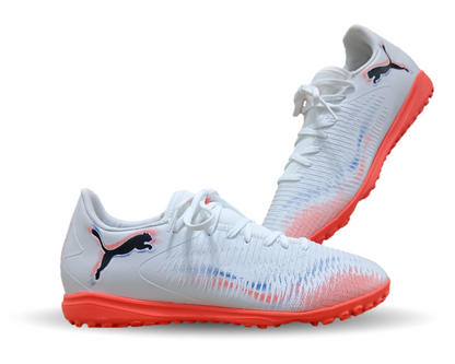 Tenis de Futbol con multitacos Puma 0501 Blanco/Negro/Naranja para hombre