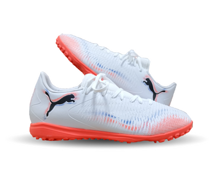 Tenis de Futbol con multitacos Puma 0501 Blanco/Negro/Naranja para hombre