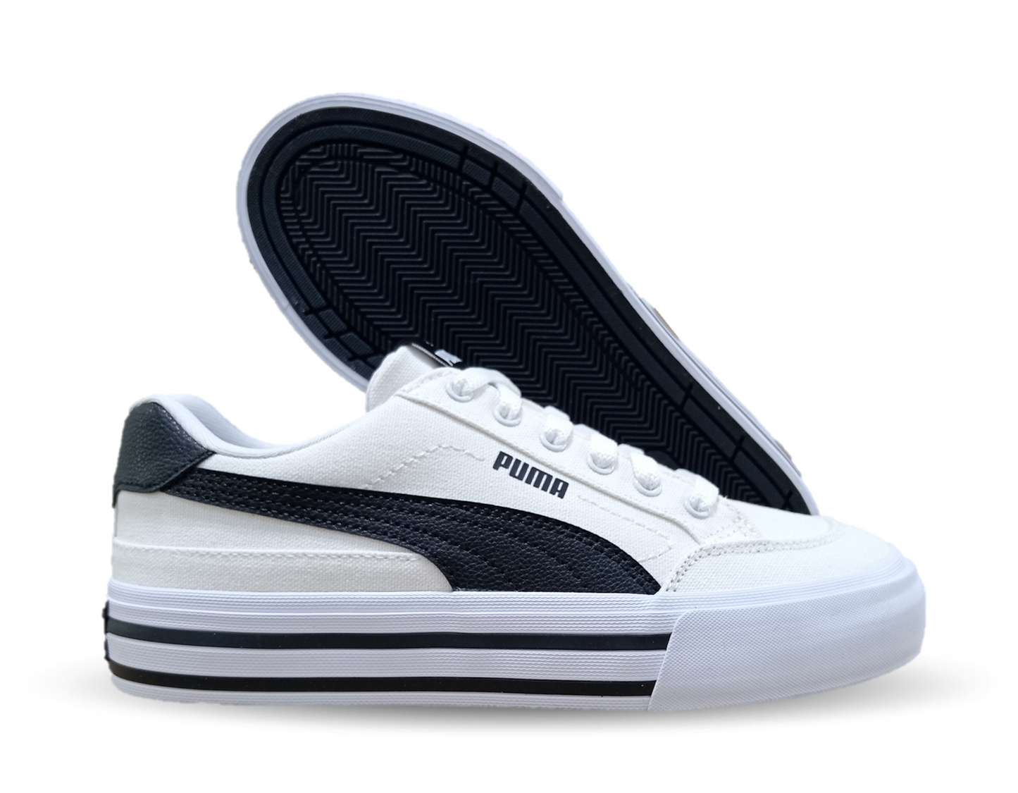 Tenis Urbano textil Puma 5802 Blanco/Negro para mujer