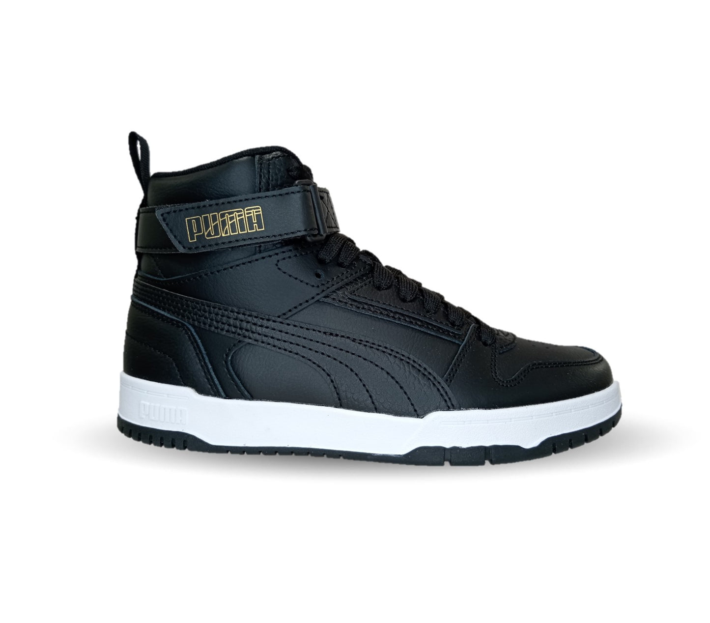 Tenis Urbano Puma 7203 Negro/Oro Unisex para joven y mujer