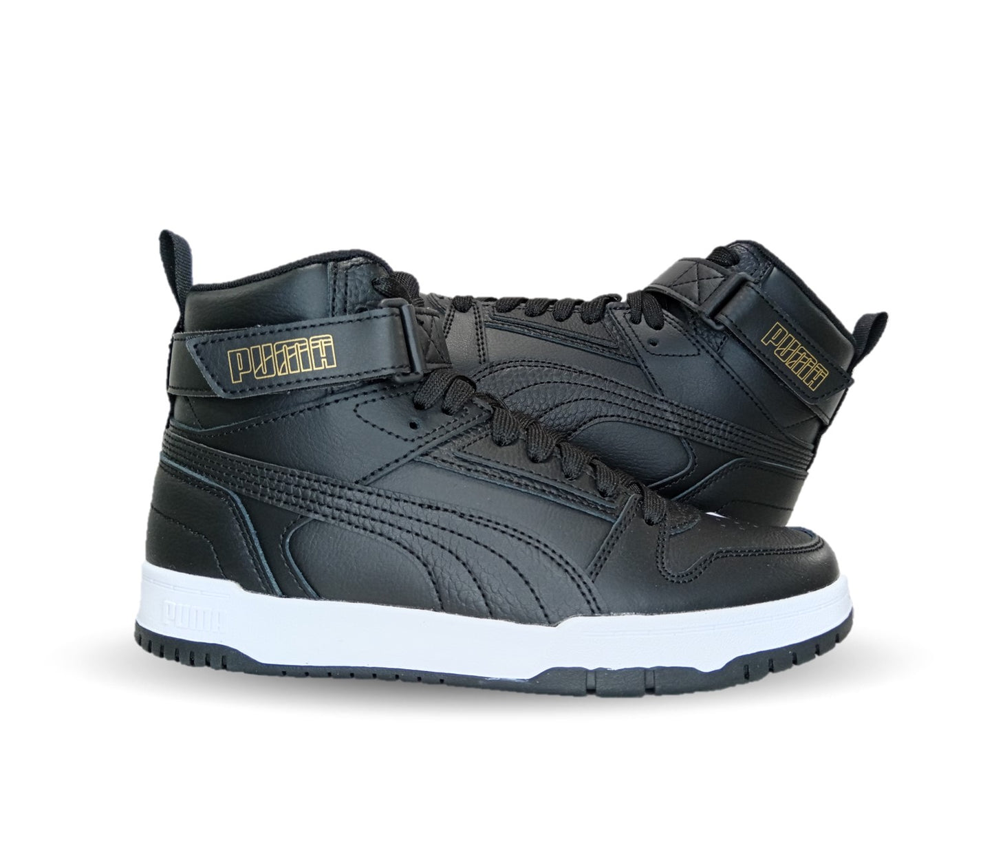 Tenis Urbano Puma 7203 Negro/Oro Unisex para joven y mujer