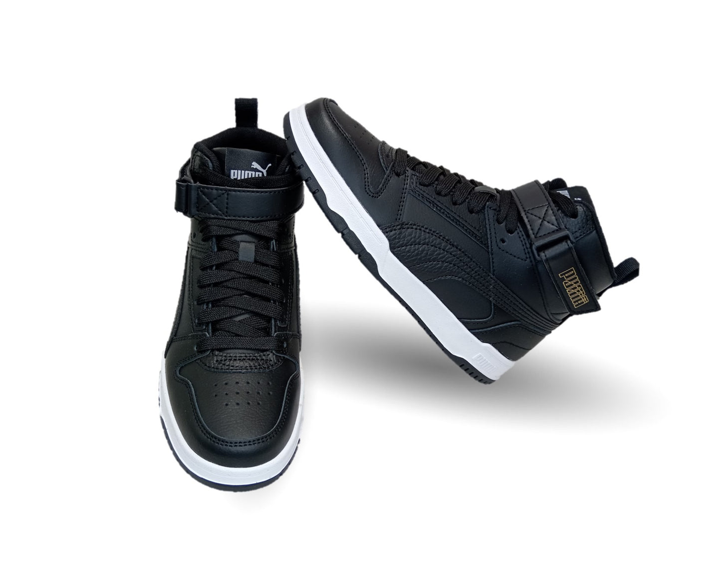 Tenis Urbano Puma 7203 Negro/Oro Unisex para joven y mujer