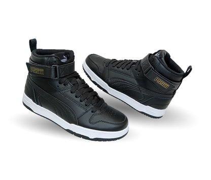 Tenis Urbano Puma 7203 Negro/Oro Unisex para joven y mujer