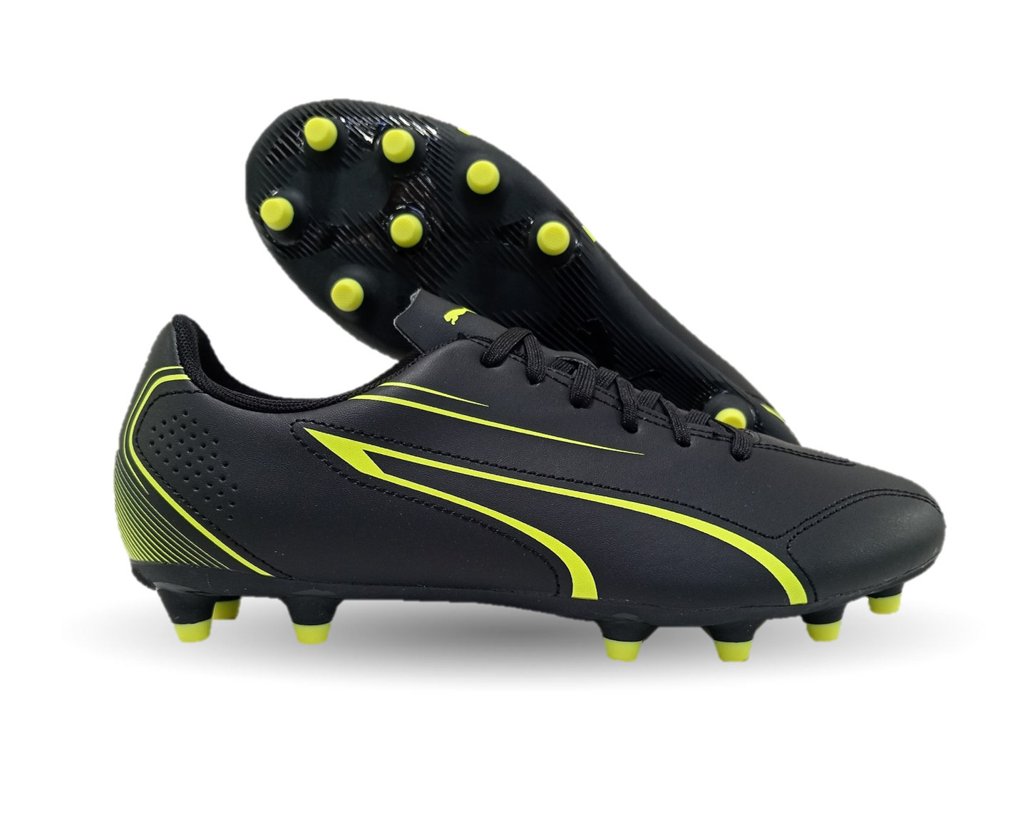 Tenis de Futbol con tachones para césped Puma 8303 Negro/Lima para hombre
