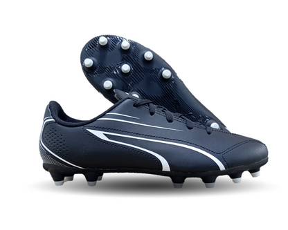 Tenis de Futbol con tachones para césped Puma 8601 Negro/Blanco Unisex para dama y junior
