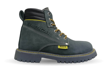 Botas Industriales y Casuales de piel con casco de acero Radical 24 Nobuck Gris para hombre