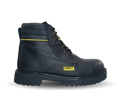 Botas Industriales y Casuales de piel con casco de acero Radical 24 Negro para hombre