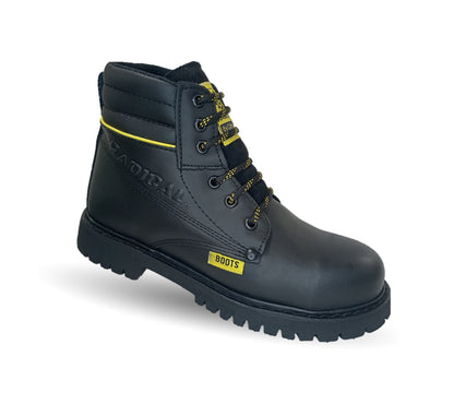 Botas Industriales y Casuales de piel con casco de acero Radical 24 Negro para hombre