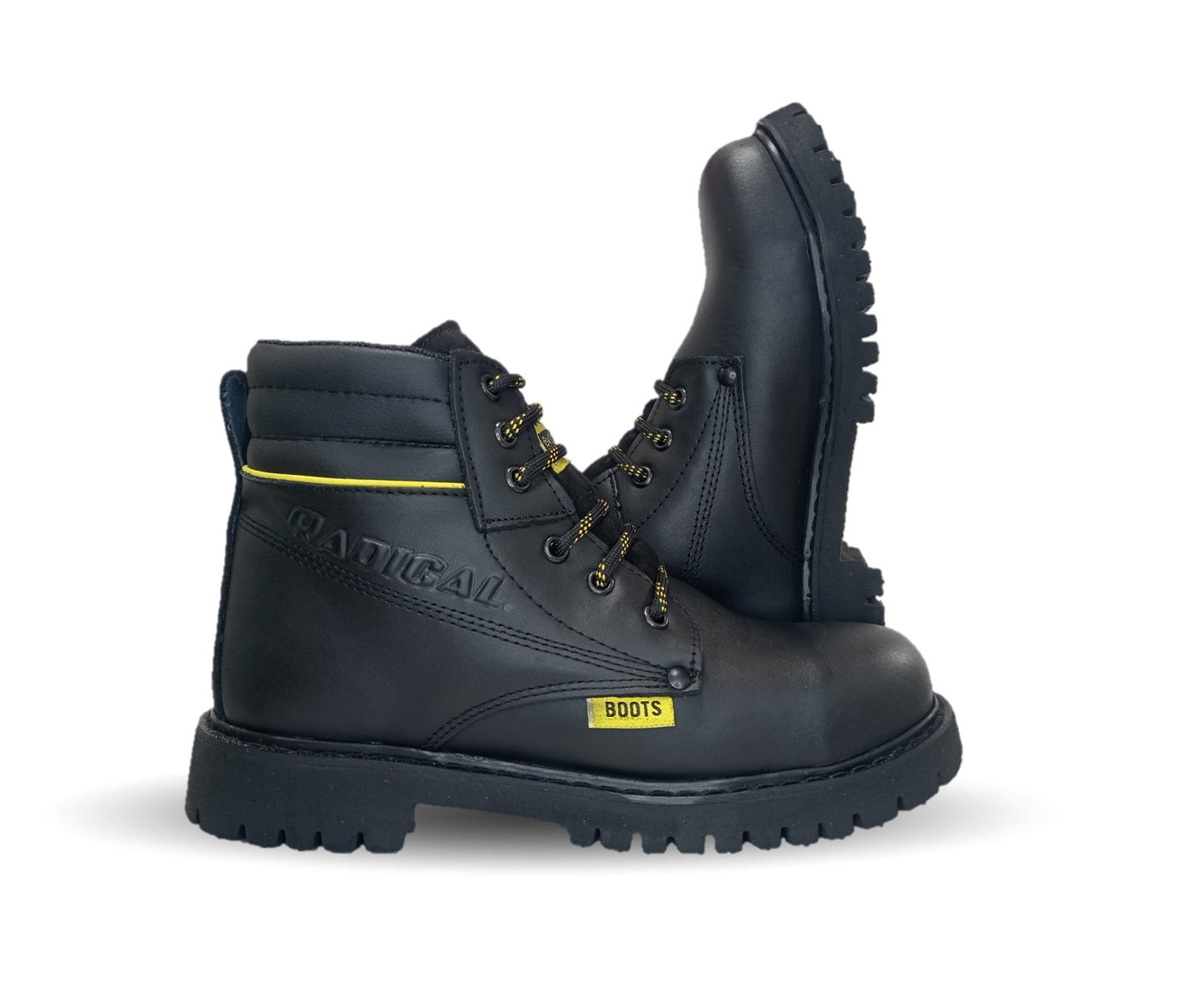 Botas Industriales y Casuales de piel con casco de acero Radical 24 Negro para hombre
