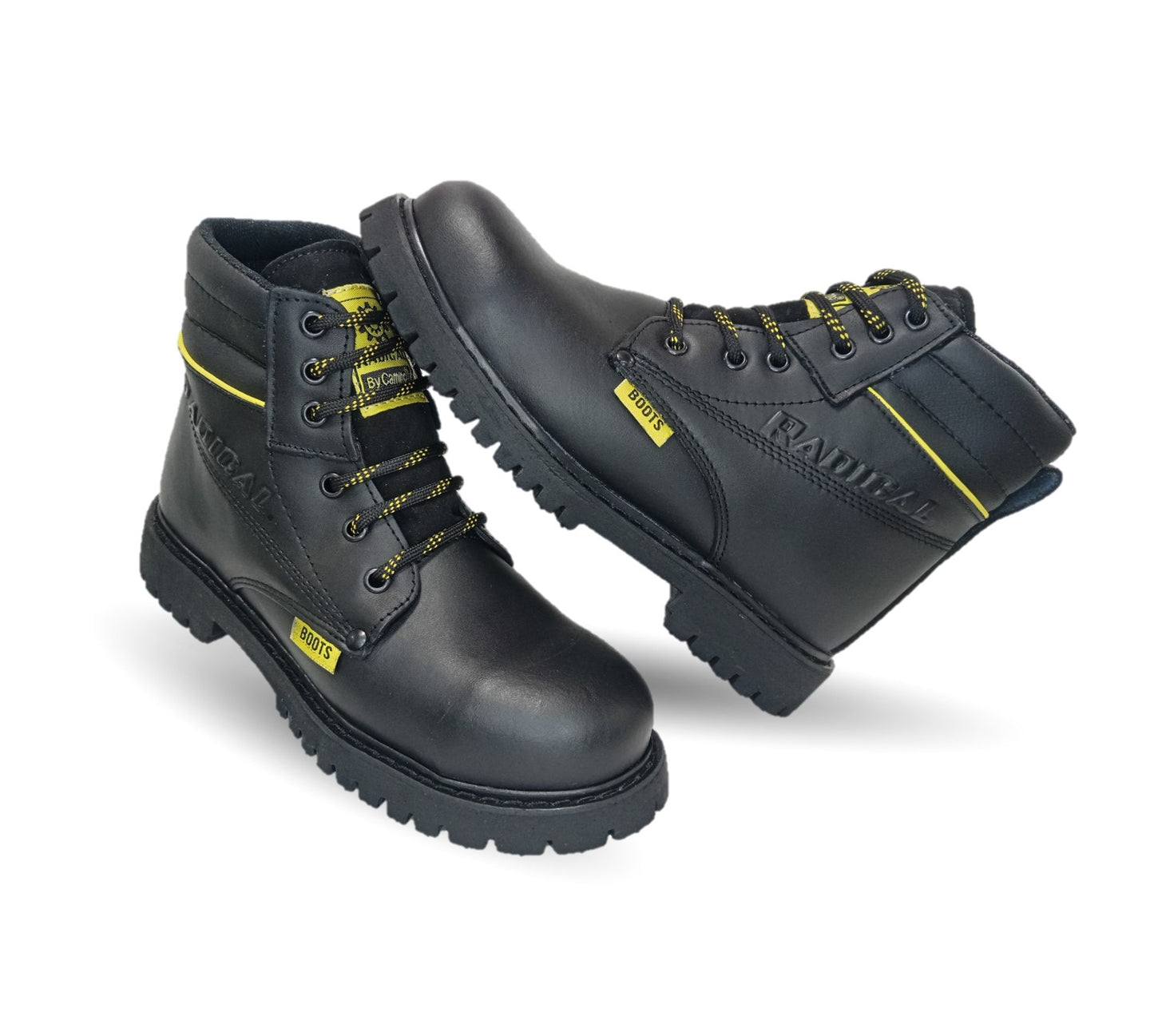 Botas Industriales y Casuales de piel con casco de acero Radical 24 Negro para hombre