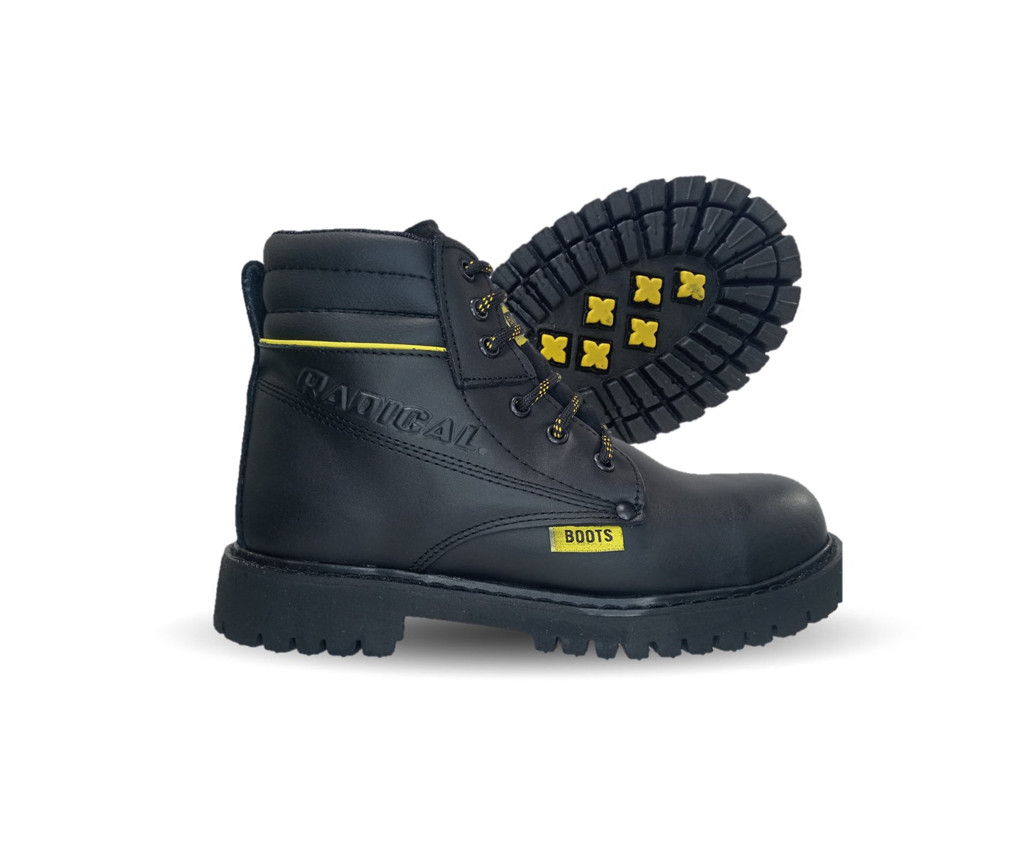 Botas Industriales y Casuales de piel con casco de acero Radical 24 Negro para hombre