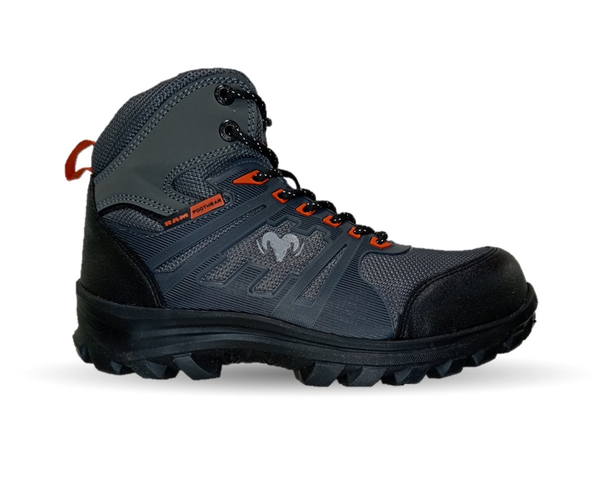 Botas Industriales y Casuales con casco dieléctrico Ram 620 Color Acero/Naranja para hombre