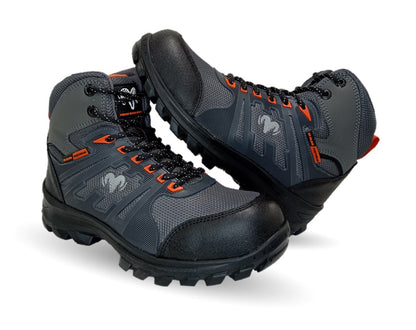 Botas Industriales y Casuales con casco dieléctrico Ram 620 Color Acero/Naranja para hombre