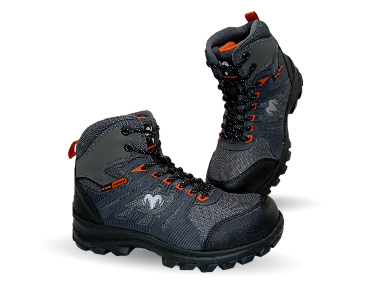 Botas Industriales y Casuales con casco dieléctrico Ram 620 Color Acero/Naranja para hombre