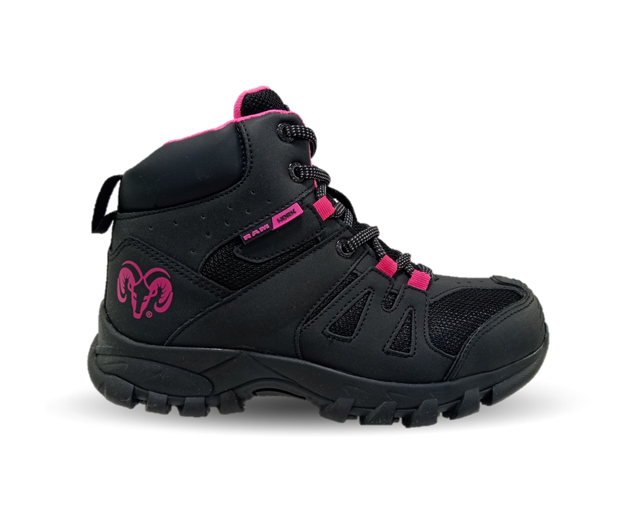 Botas Industriales y Casuales con casco dieléctrico Ram 9454 Negro/Fiusha para mujer