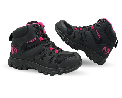 Botas Industriales y Casuales con casco dieléctrico Ram 9454 Negro/Fiusha para mujer