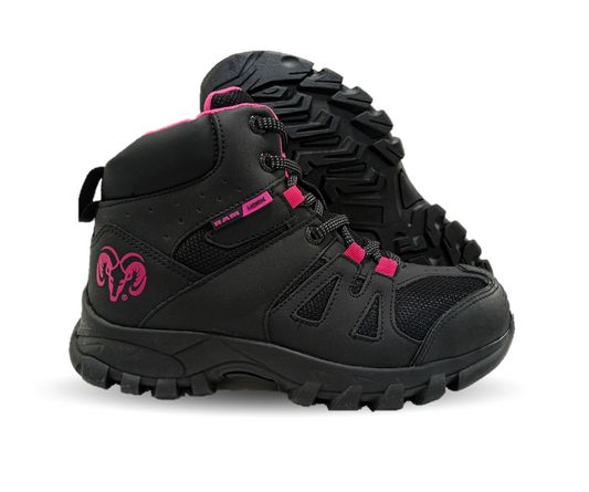 Botas Industriales y Casuales con casco dieléctrico Ram 9454 Negro/Fiusha para mujer