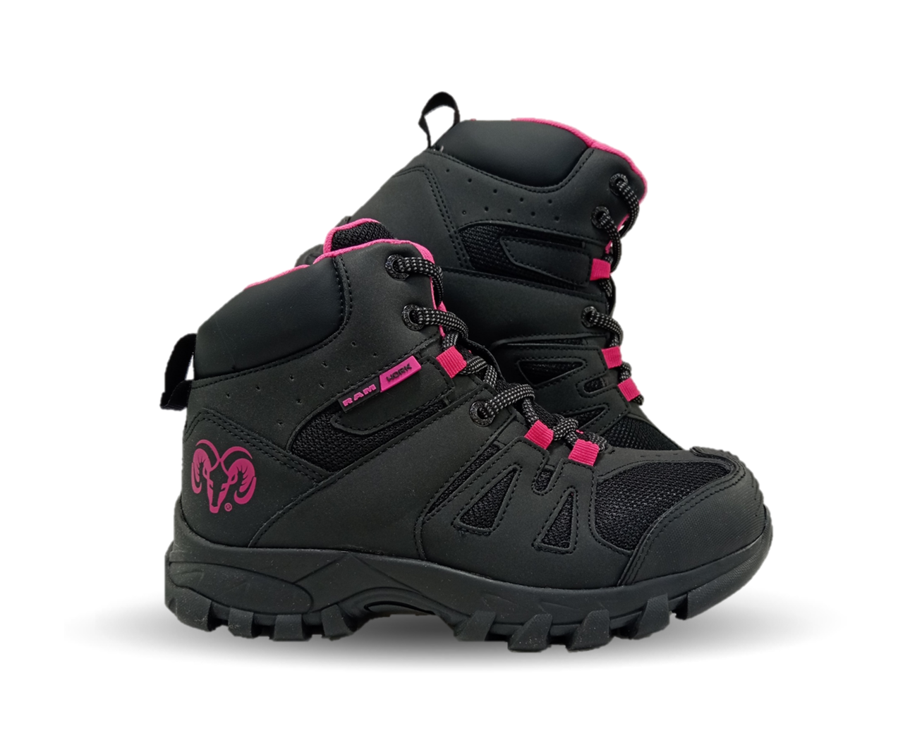 Botas Industriales y Casuales con casco dieléctrico Ram 9454 Negro/Fiusha para mujer