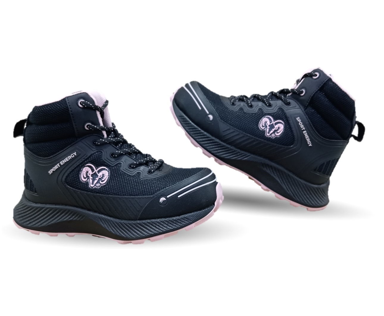 Botas Industriales y Casuales con casco dieléctrico Ram 9619 Negro/Rosa para mujer