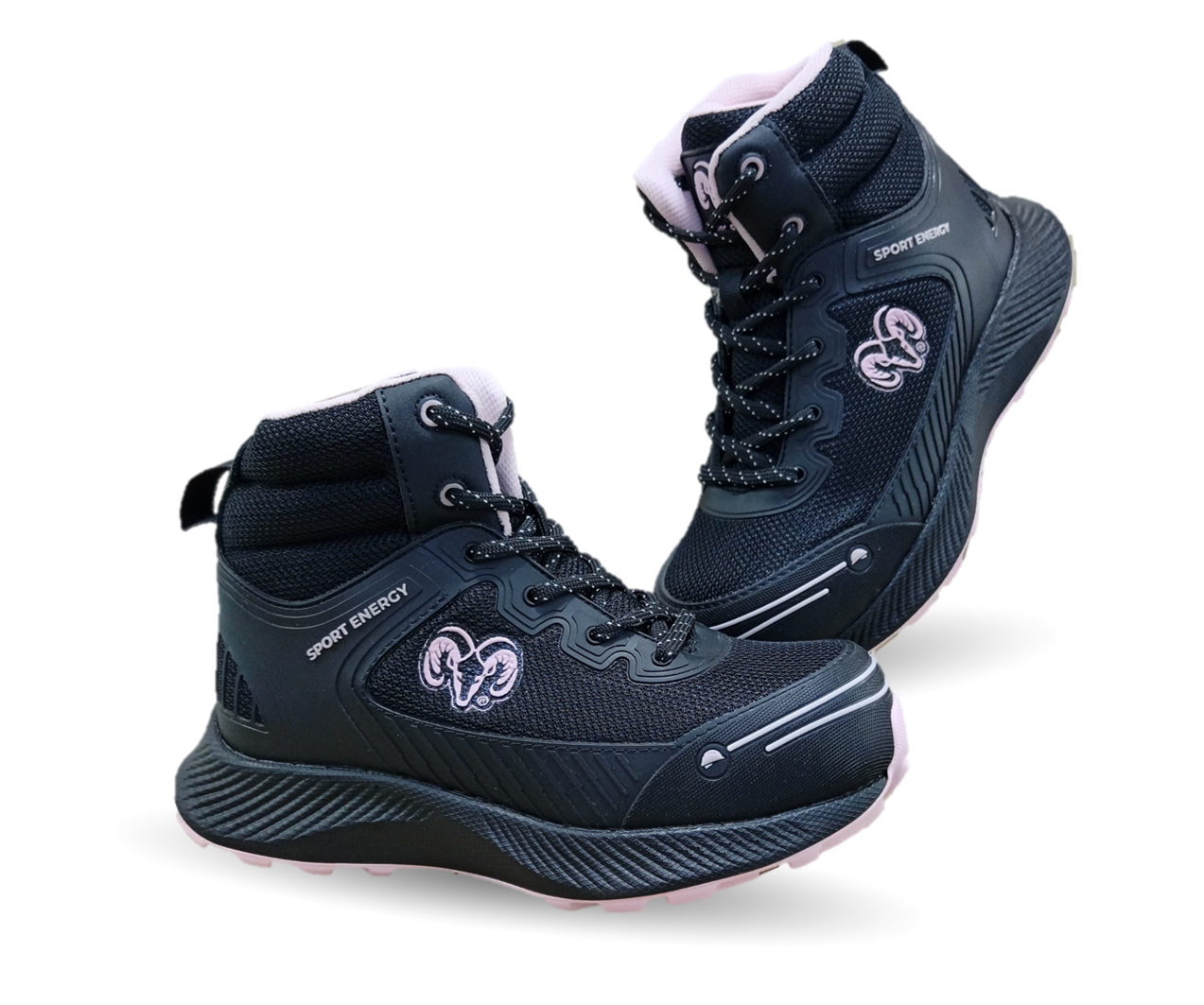Botas Industriales y Casuales con casco dieléctrico Ram 9619 Negro/Rosa para mujer