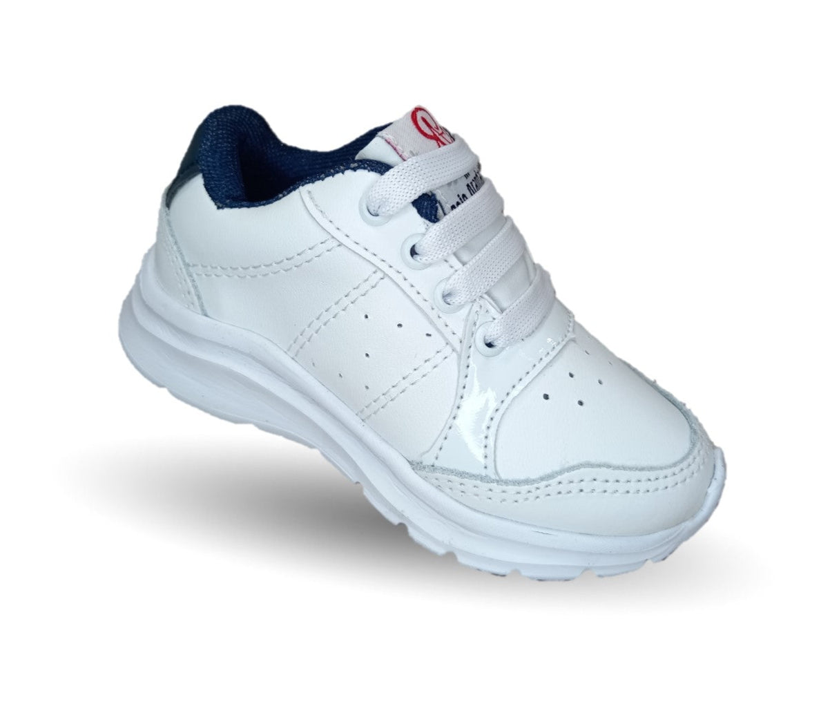 Tenis Deportivo y Escolar de piel con agujetas Rojo Arándano 5075 Blanco/Marino Unisex para niño, niña, junior y mujer