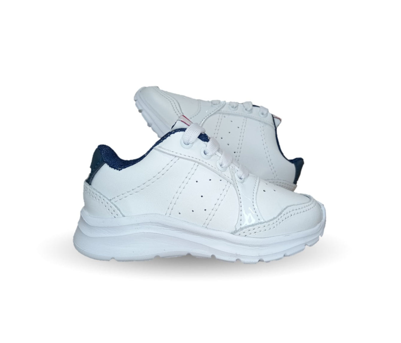 Tenis Deportivo y Escolar de piel con agujetas Rojo Arándano 5075 Blanco/Marino Unisex para niño, niña, junior y mujer