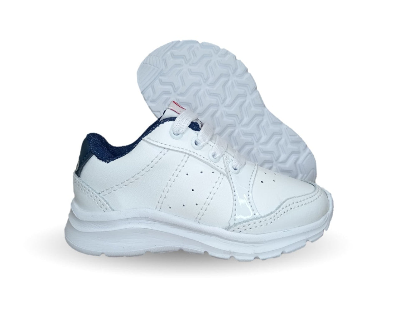 Tenis Deportivo y Escolar de piel con agujetas Rojo Arándano 5075 Blanco/Marino Unisex para niño, niña, junior y mujer