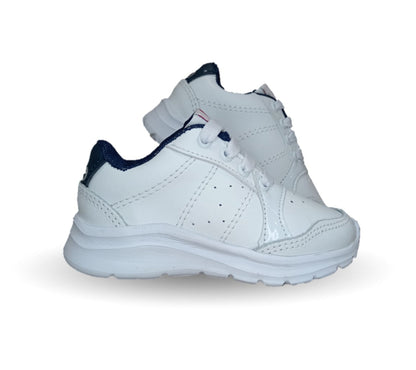 Tenis Deportivo y Escolar de piel con agujetas Rojo Arándano 5075 Blanco/Marino Unisex para niño, niña, junior y mujer