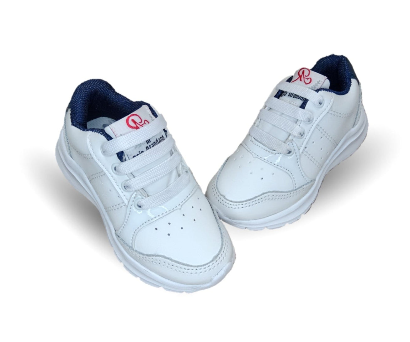 Tenis Deportivo y Escolar de piel con agujetas Rojo Arándano 5075 Blanco/Marino Unisex para niño, niña, junior y mujer